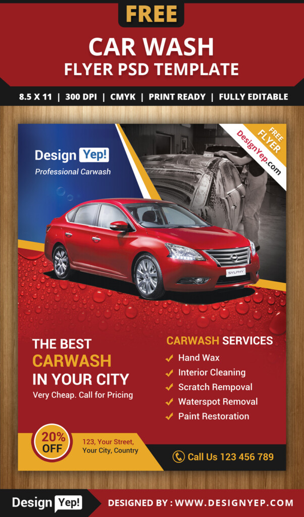 Free Car Wash Flyer PSD Template Behance