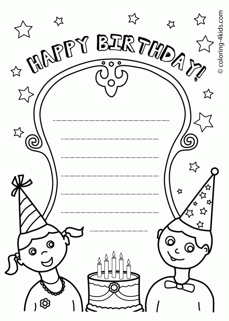 Free Coloring Printable Birthday Cards