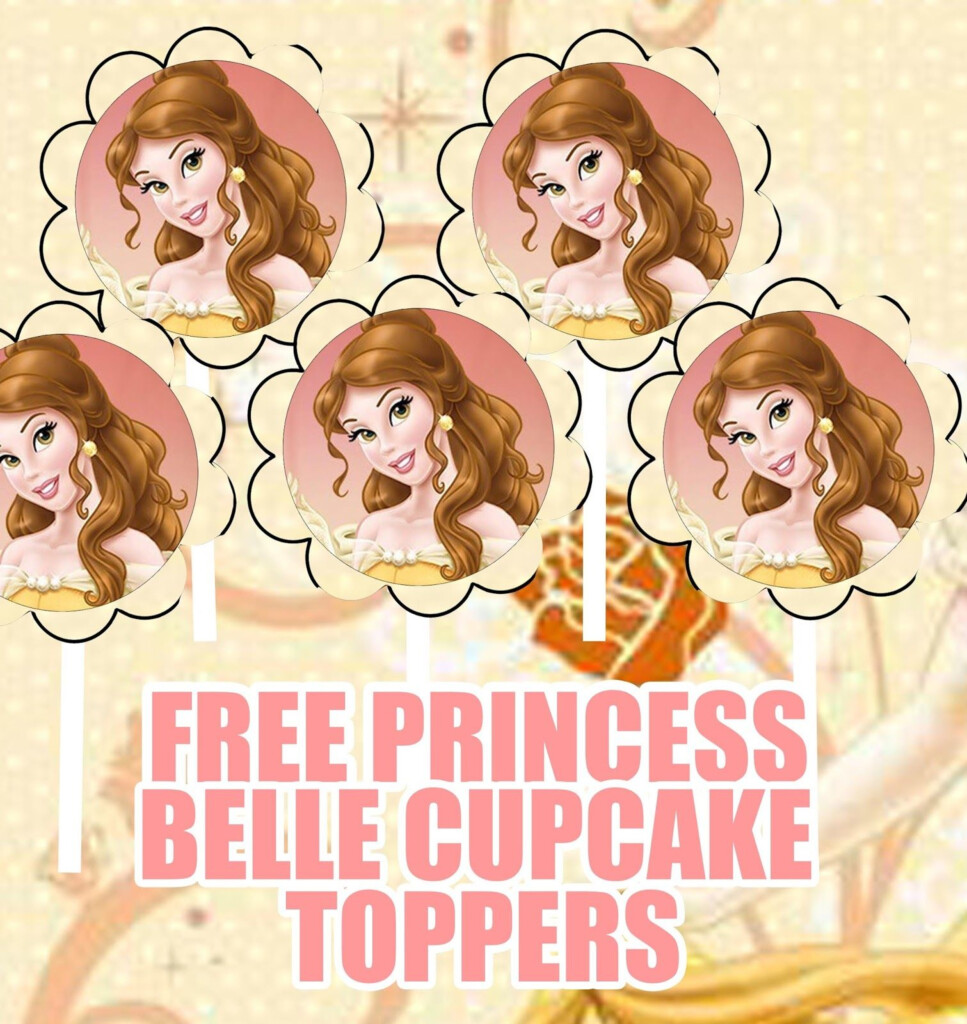 FREE Disney Princess Belle Cupcake Topper Birthday Party Printables Princess Belle Party