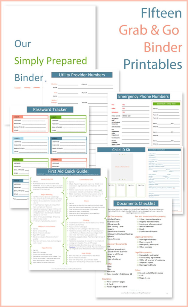 Free Emergency Binder Printables Pdf Customize And Print