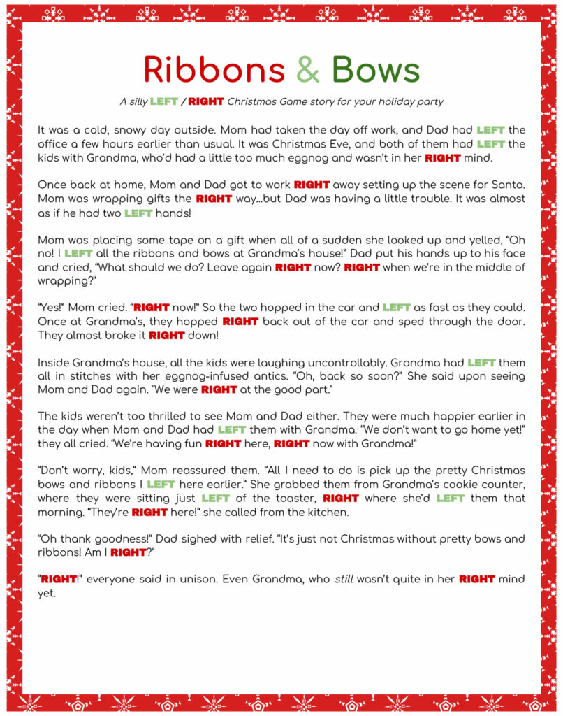 Free Left Right Game Printable Free Templates Printable