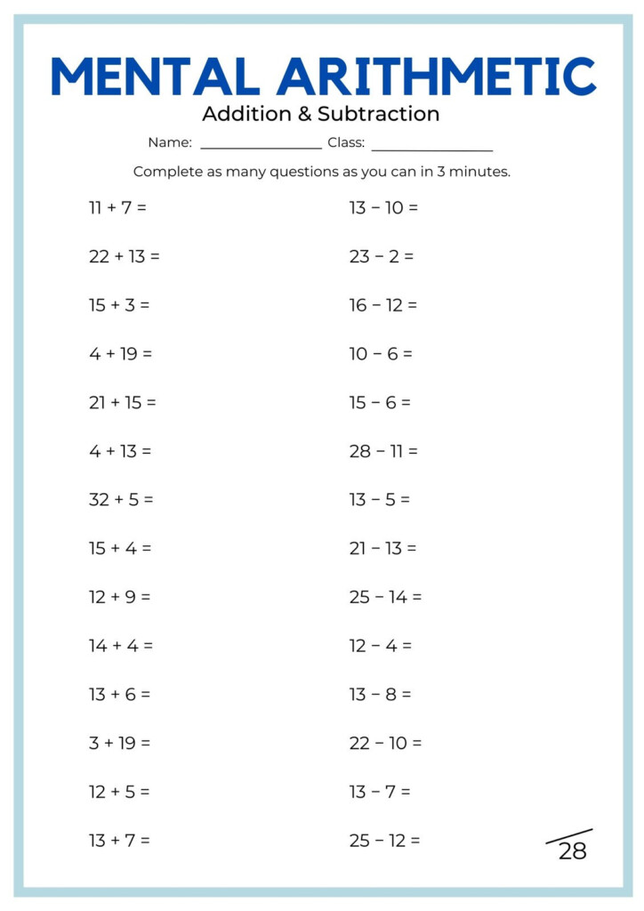Free Math Worksheets By Math Drills Worksheets Library