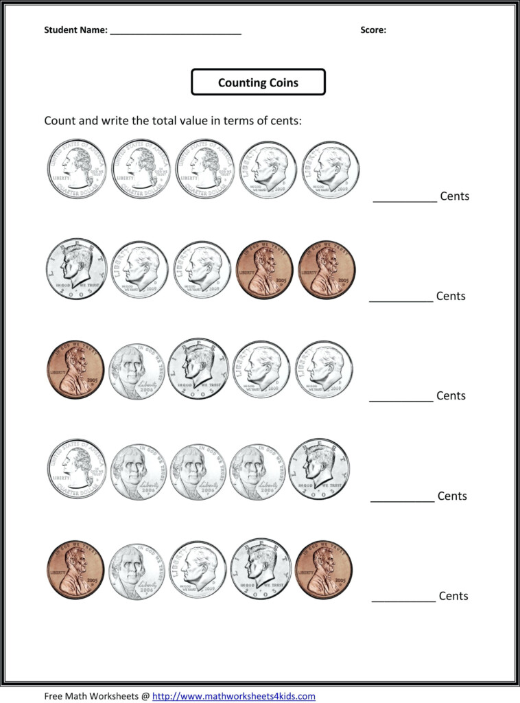 Free Money Worksheets Printable