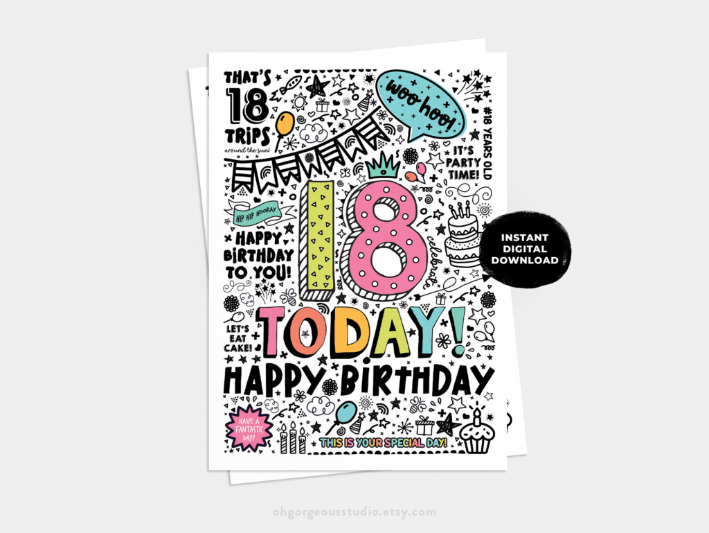 Free Printable 18th Birthday Cards Printable