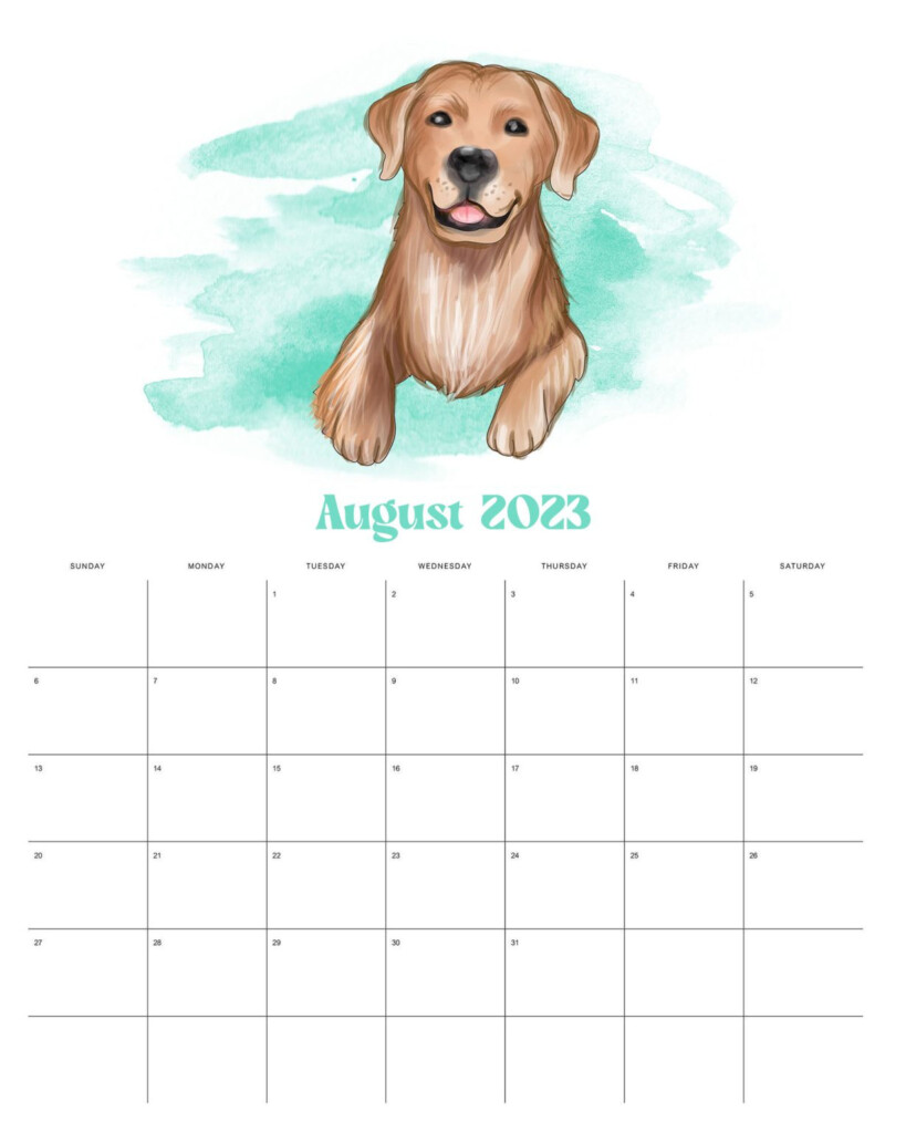 Free Printable 2023 Cute Dog Calendar The Cottage Market