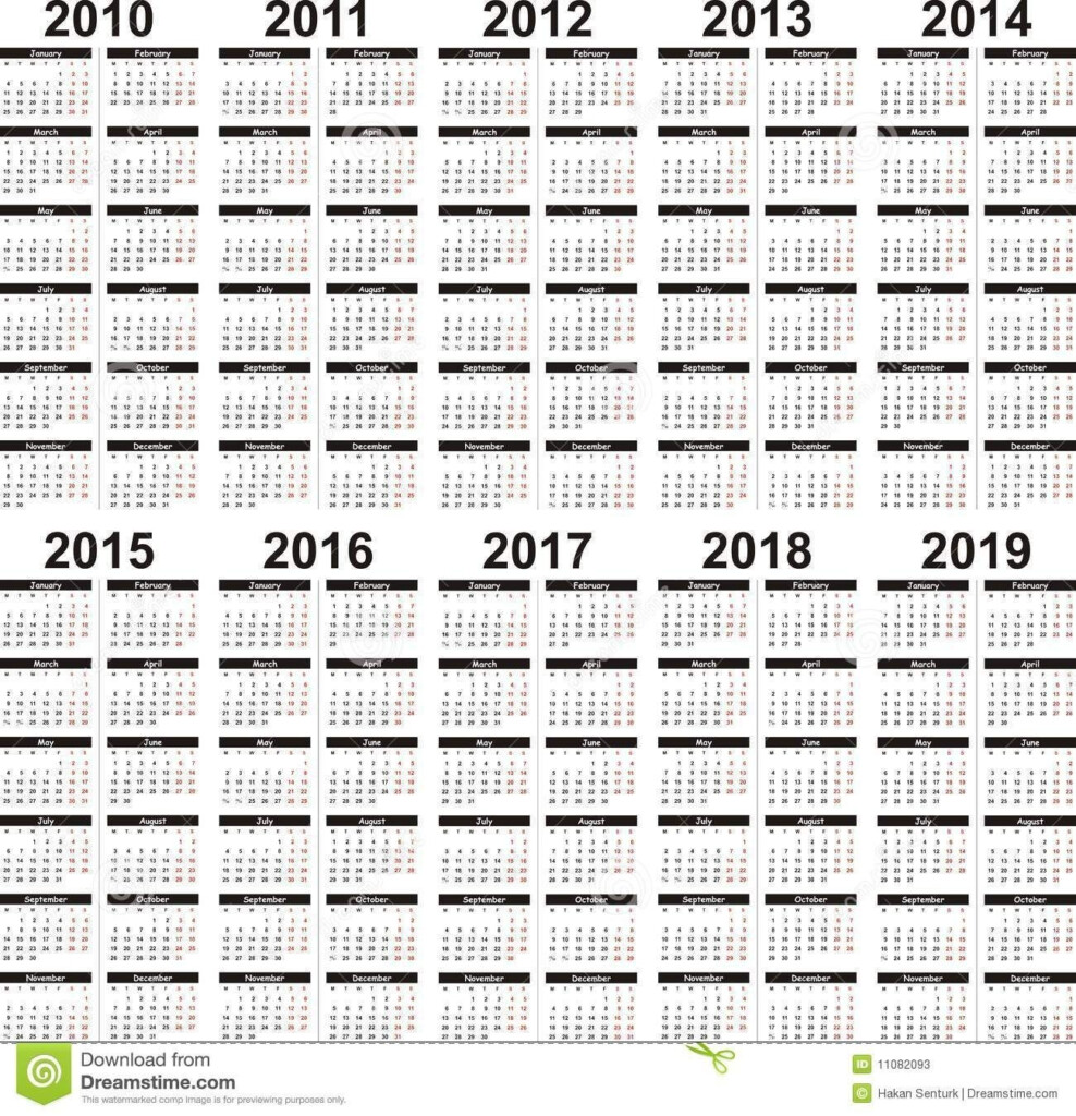 Free Printable 5 Year Calendar Tim Lezlie