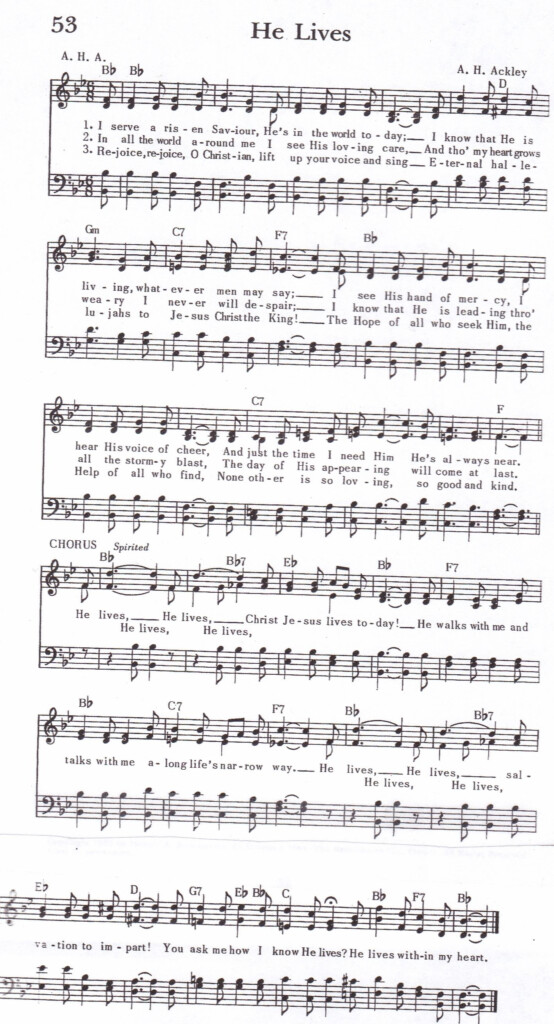 Free Printable Because He Lives Sheet Music Printable Word Searches