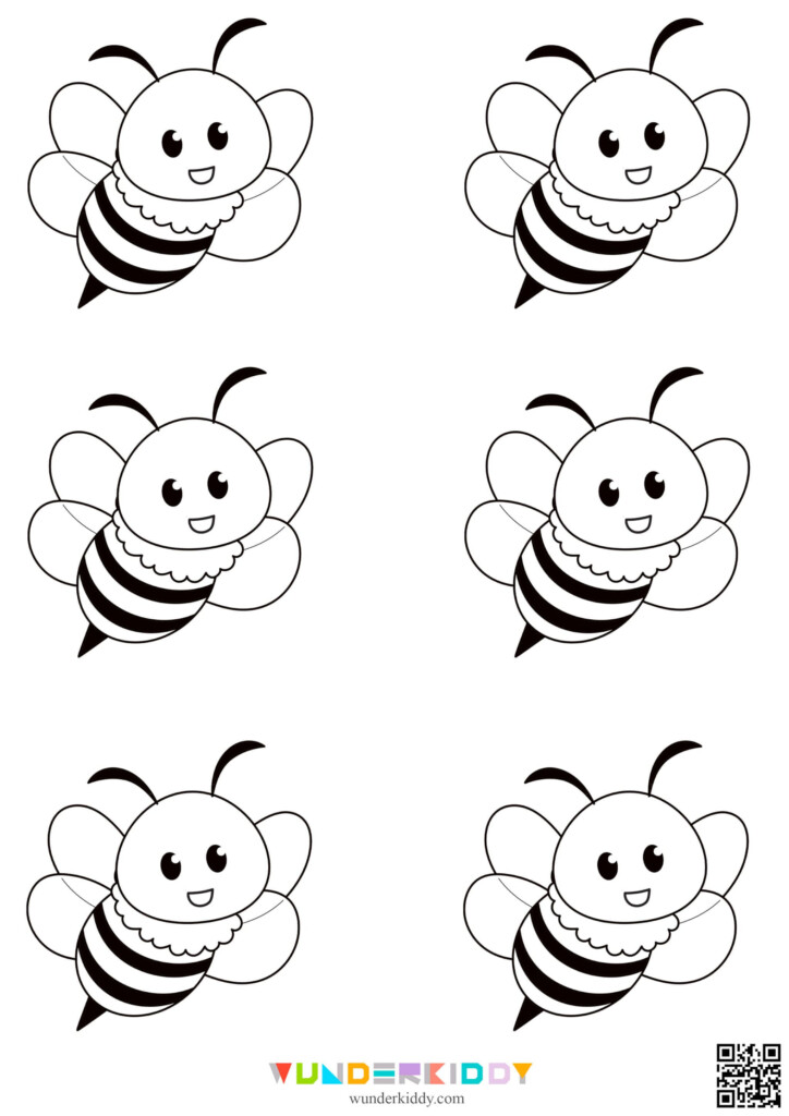 Free Printable Bee Template For Kindergarten Craft Bee Template Bee Printables Bee Coloring