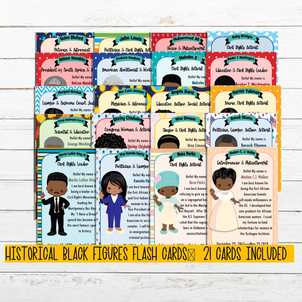 Free Printable Black History Flashcards Printable Word Searches