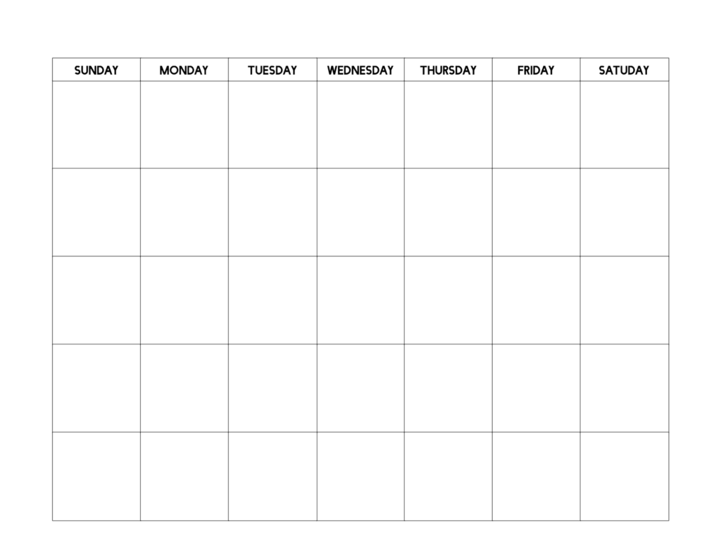 Free Printable Blank Calendar Template Paper Trail Design