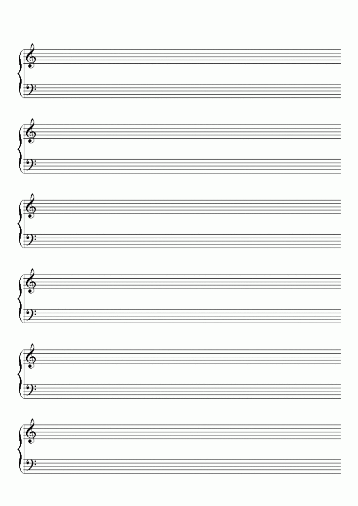 Free Printable Blank Music Sheets For Piano Staff Paper Printable Blank 