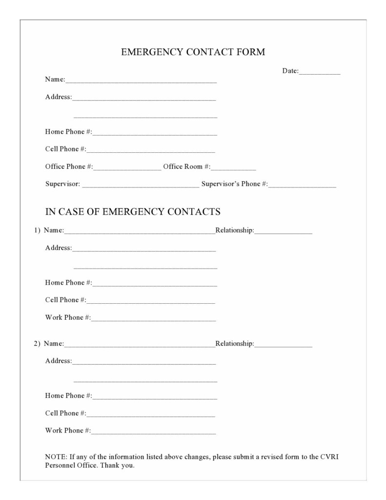 Free Printable Business Contact Forms Printable Forms Free Online