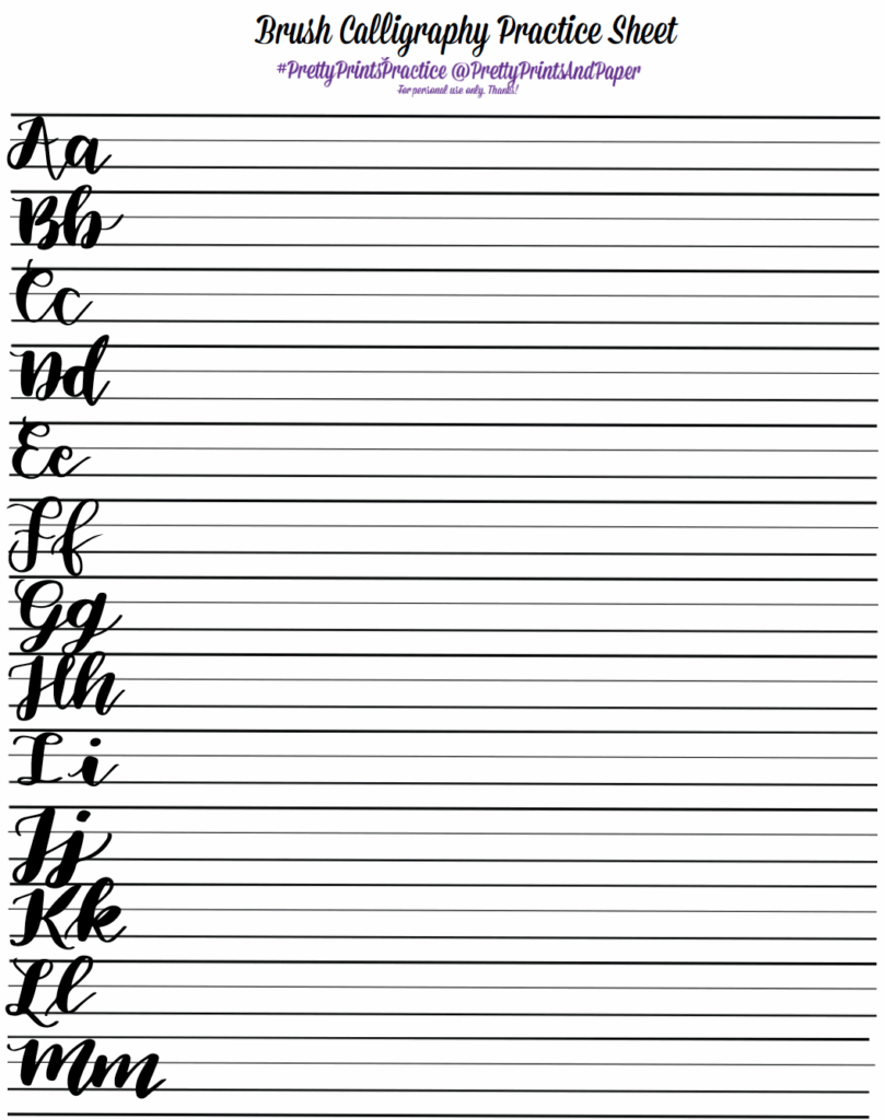 Free Printable Calligraphy Practice Sheets A Z