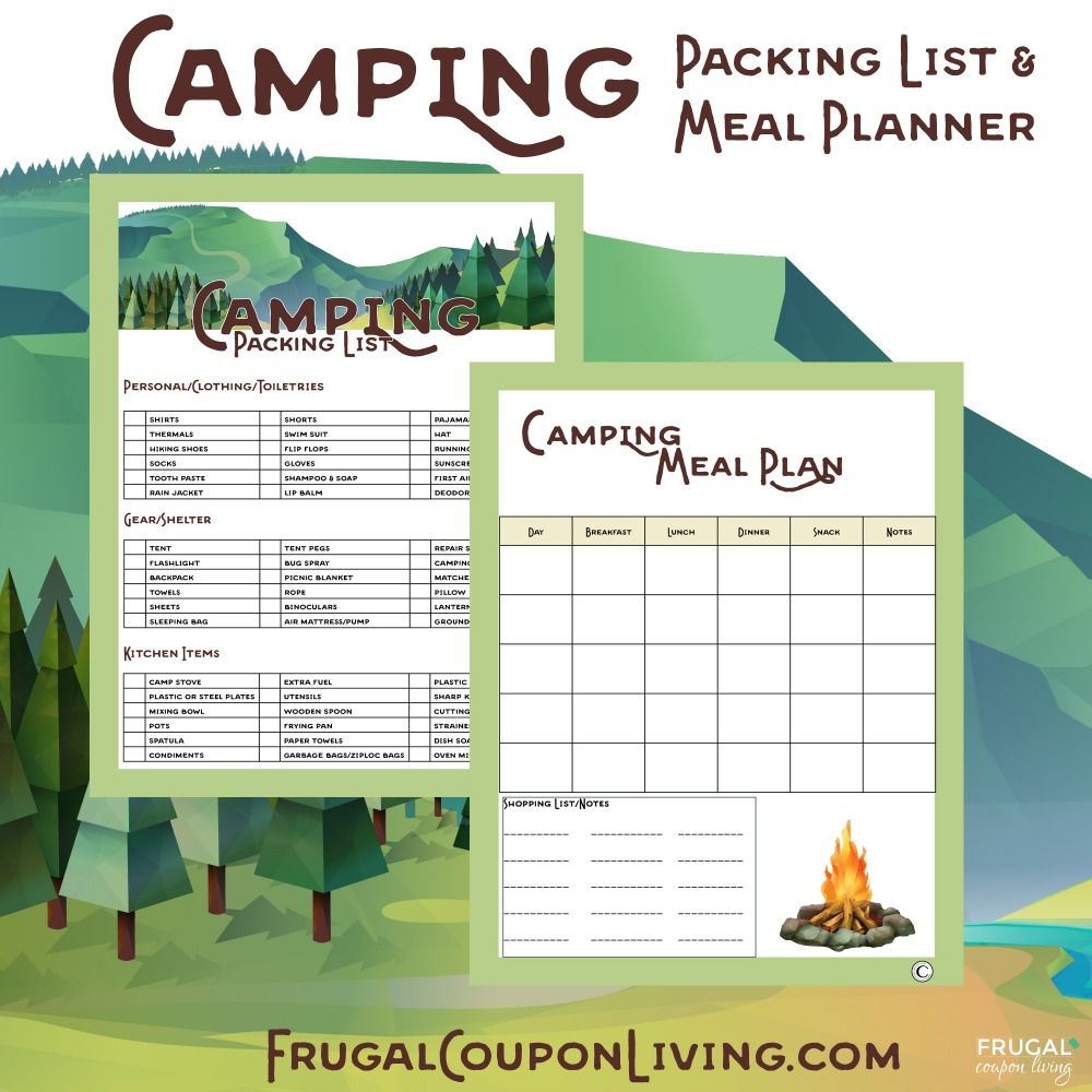Free Printable Camping Menu Planner