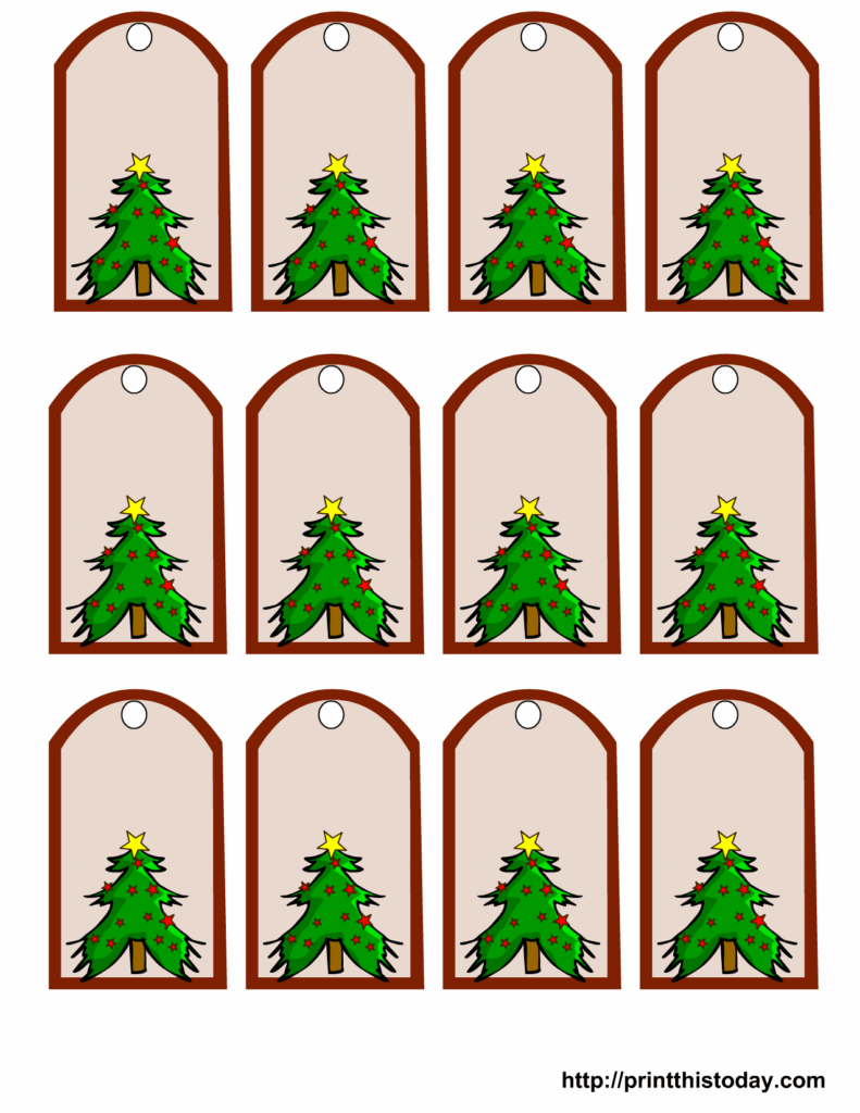 Free Printable Christmas Gift Tags Featuring Christmas Tree