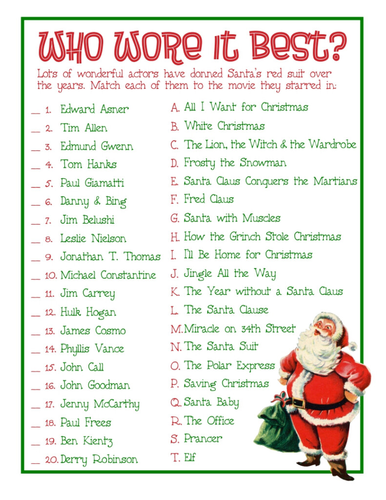 Free Printable Christmas Trivia Games Printable JD