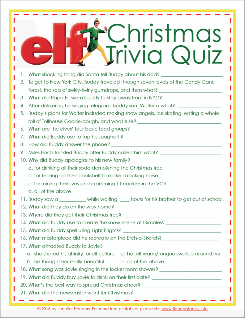Free Printable Christmas Trivia Questions And Answers For Adults Printable Online