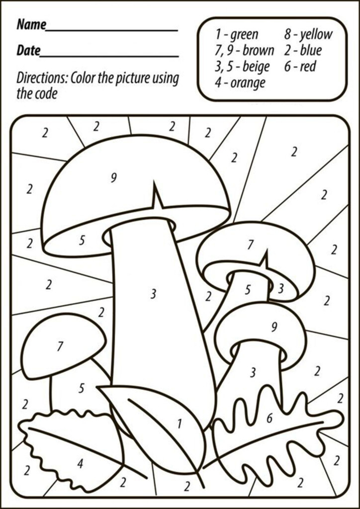 Free Printable Color By Number Worksheets For Kindergarten Color By Numbers Fall Color By