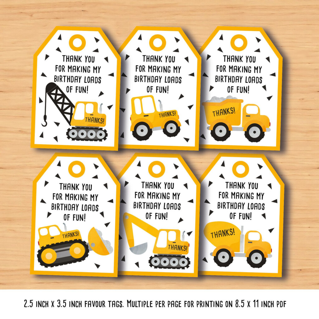 Free Printable Construction Name Tags