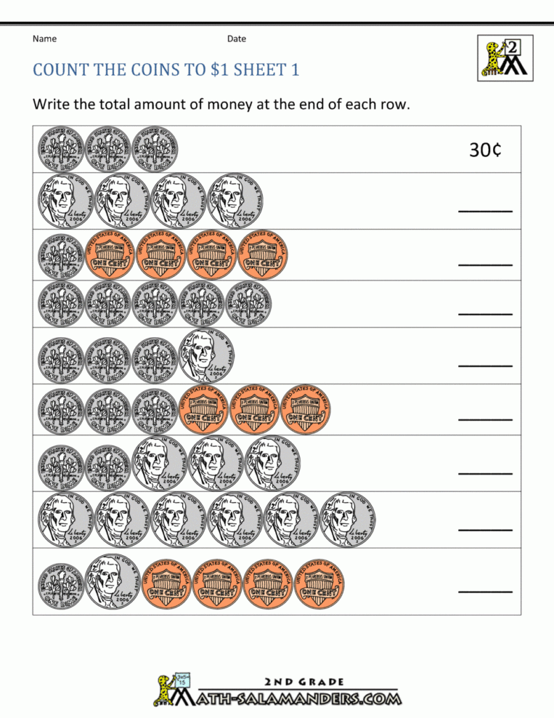 Free Printable Counting Money Worksheets