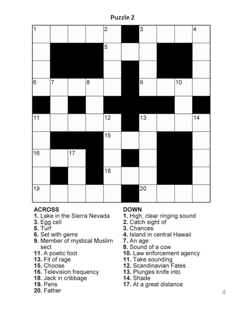 Free Printable Crossword Puzzles Medium Difficulty With Answers 10 Best Free Printable