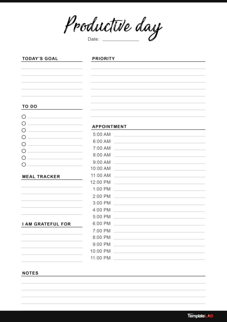 Free Printable Daily Planner Sheets FREE PRINTABLE TEMPLATES