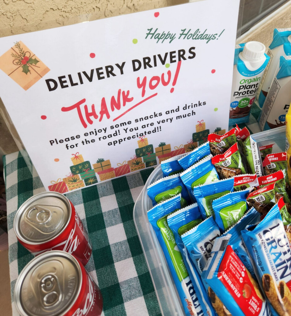 FREE Printable Delivery Driver Snack Sign 2 Versions Leap Of Faith Crafting