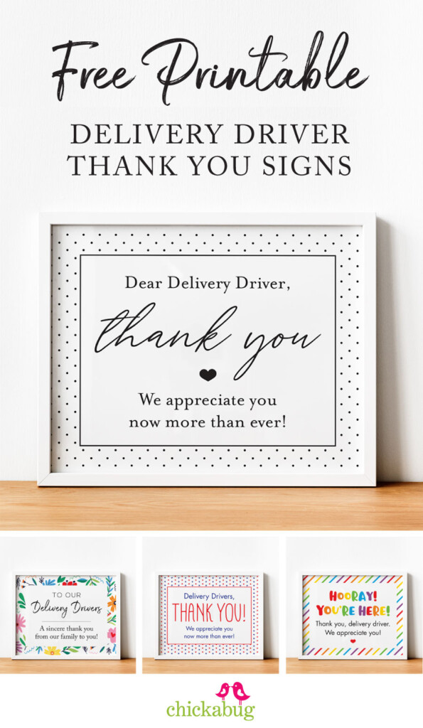 Free Printable Delivery Driver Thank You Printable