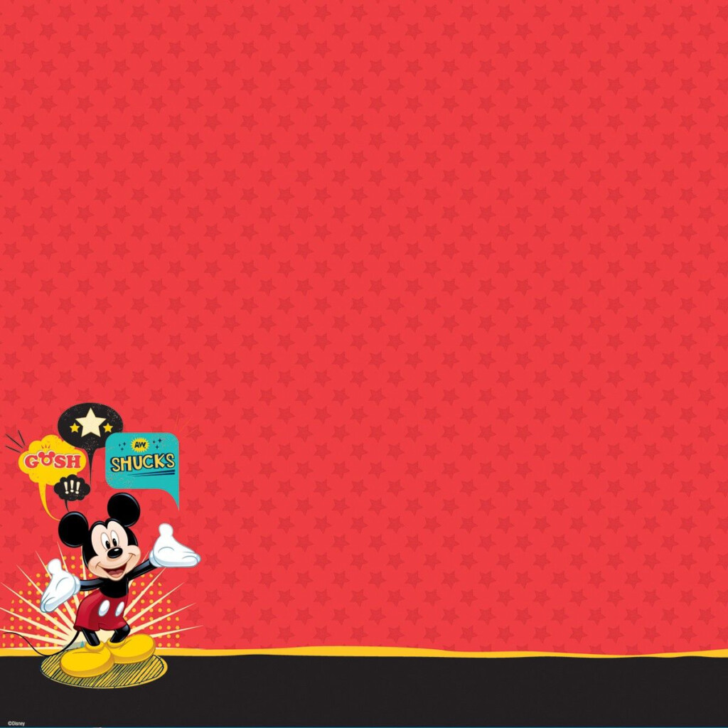 Free Printable Disney Scrapbook Paper Mickey Mouse Disney Glittered Thermography Pa