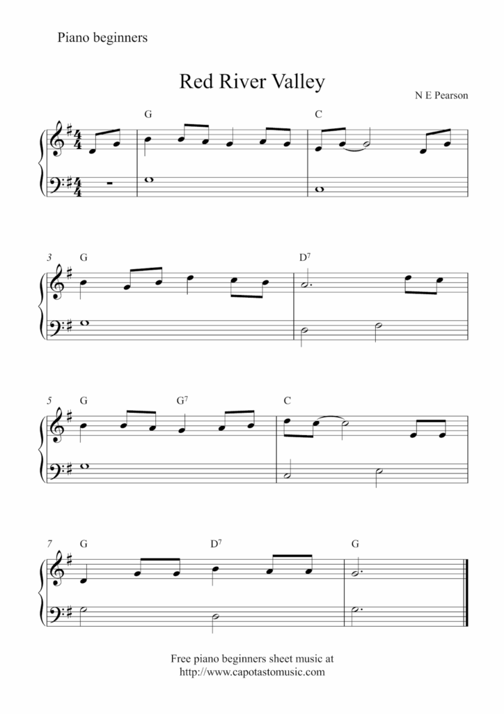 Free Printable Easy Piano Music Sheets Beginners Free Templates Printable