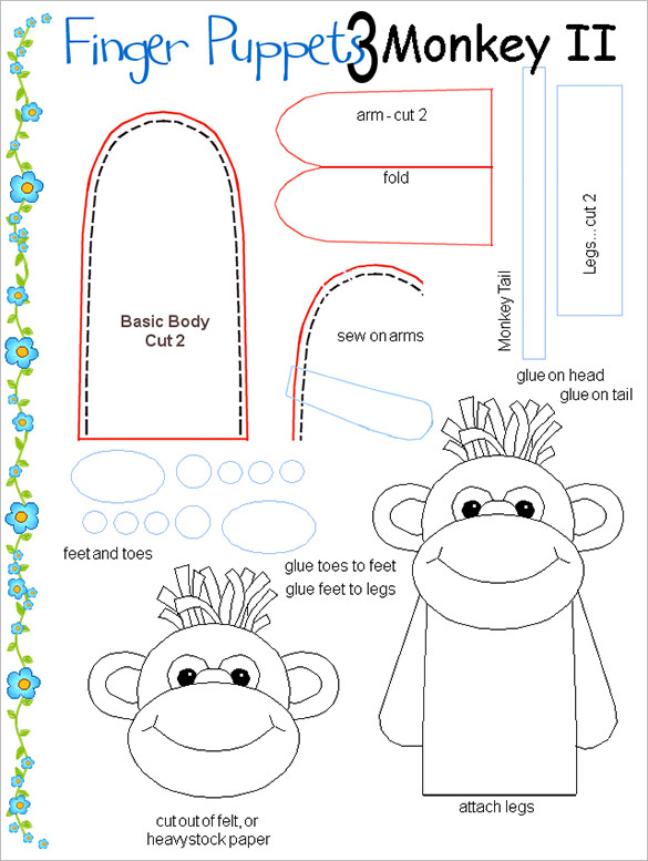 Free Printable Felt Finger Puppet Template Printable Templates Free