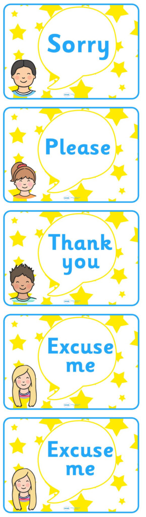Free Printable Good Manners Flash Cards Printable Word Searches