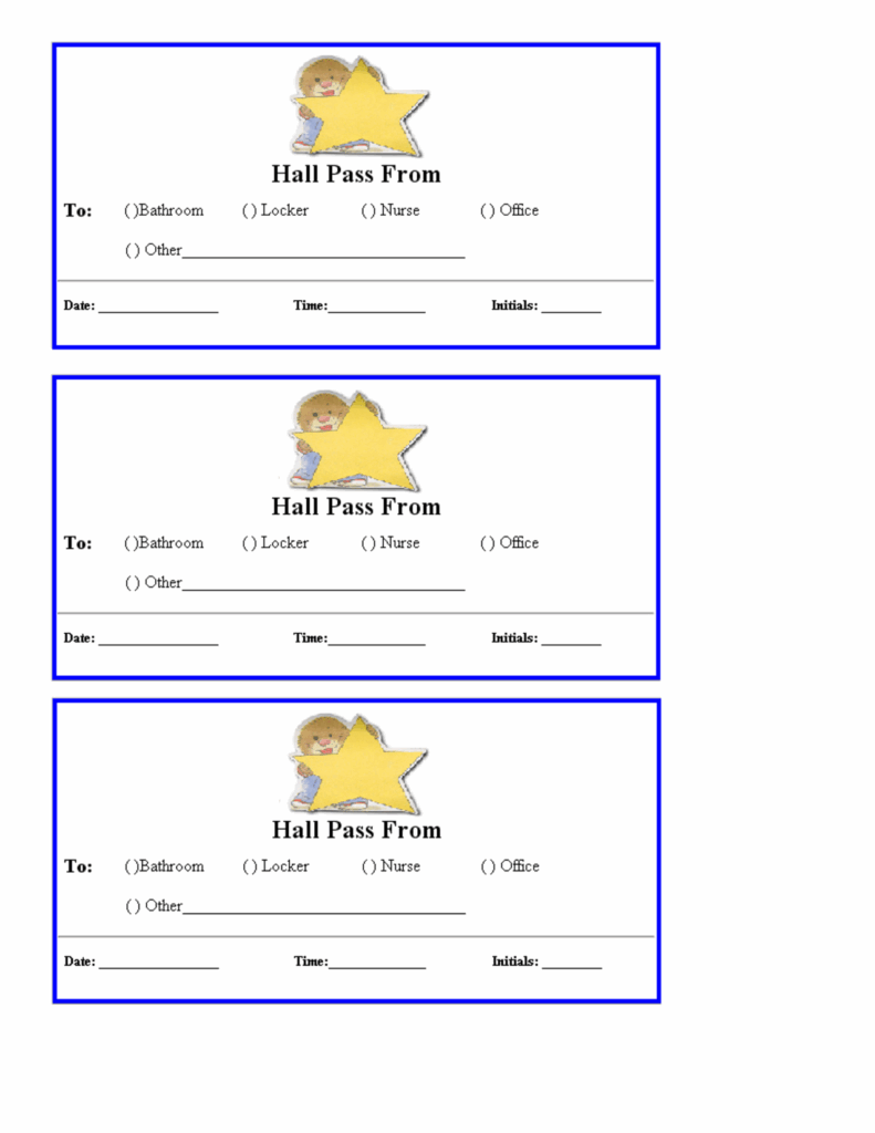 Free Printable Hall Pass Template Free Printable