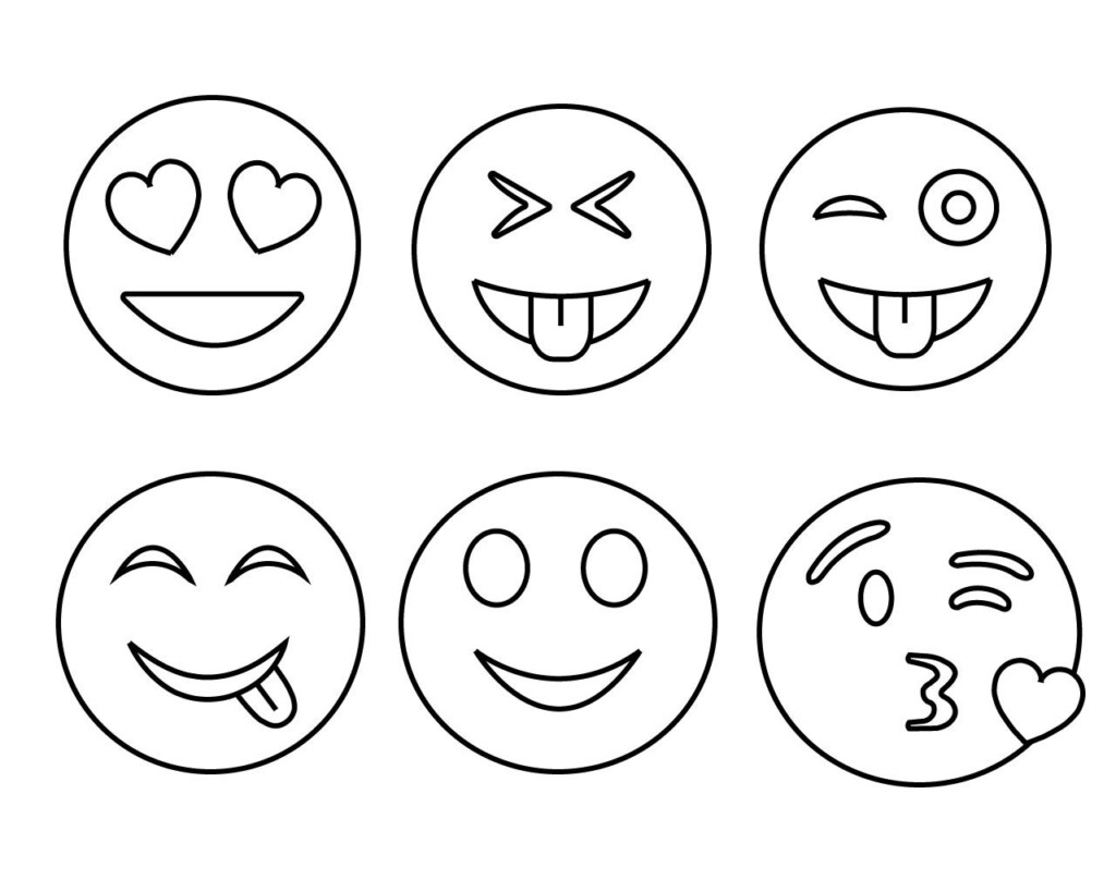 Free Printable Heart And Eye Cool Simple Emoji Coloring Pages For Kids Emoji Coloring Pages