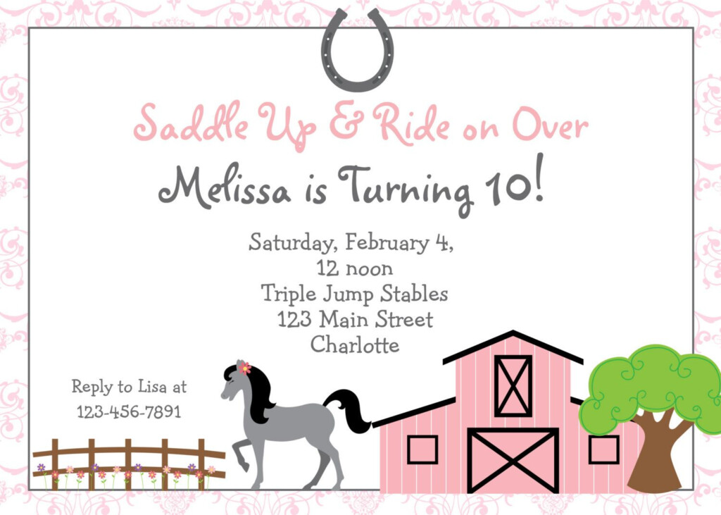 Free Printable Horse Party Invites Horse Birthday Party Invitations Horse Birthday