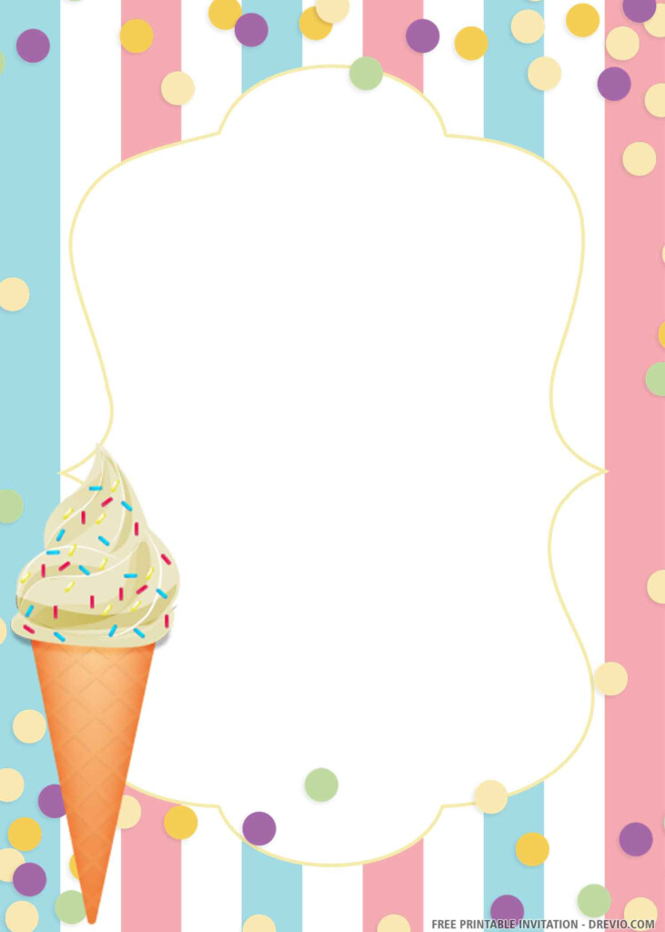  FREE PRINTABLE Ice Cream Birthday Invitation Templates Download Hundreds FREE PRINTABLE