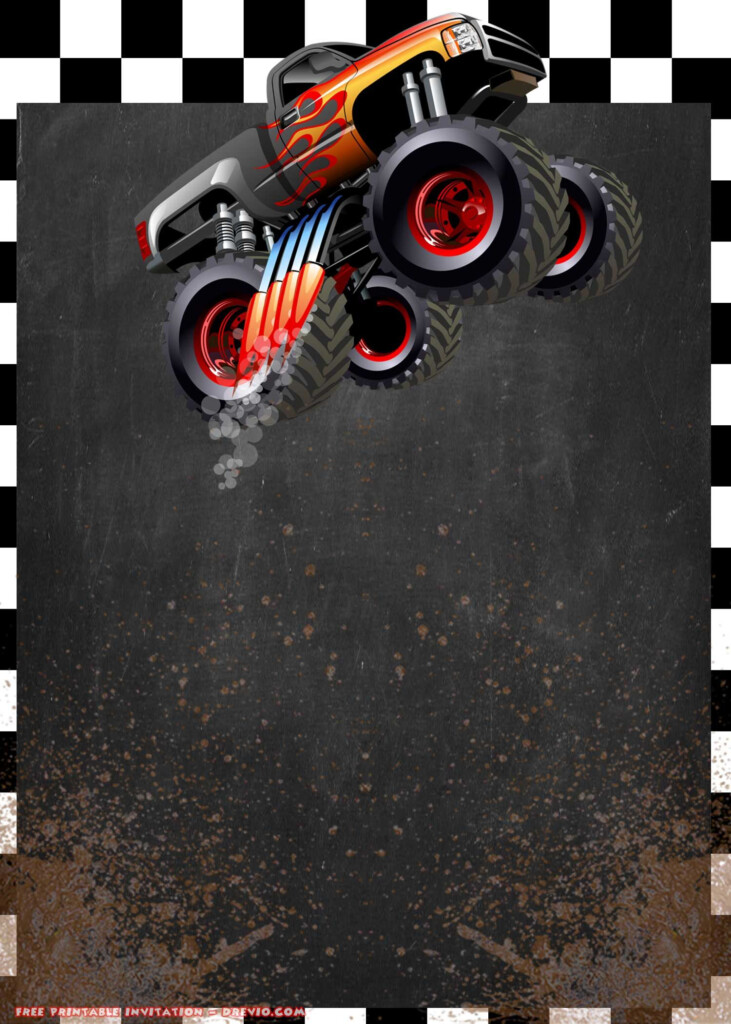 Free Printable Monster Jam Invitations Printable Word Searches