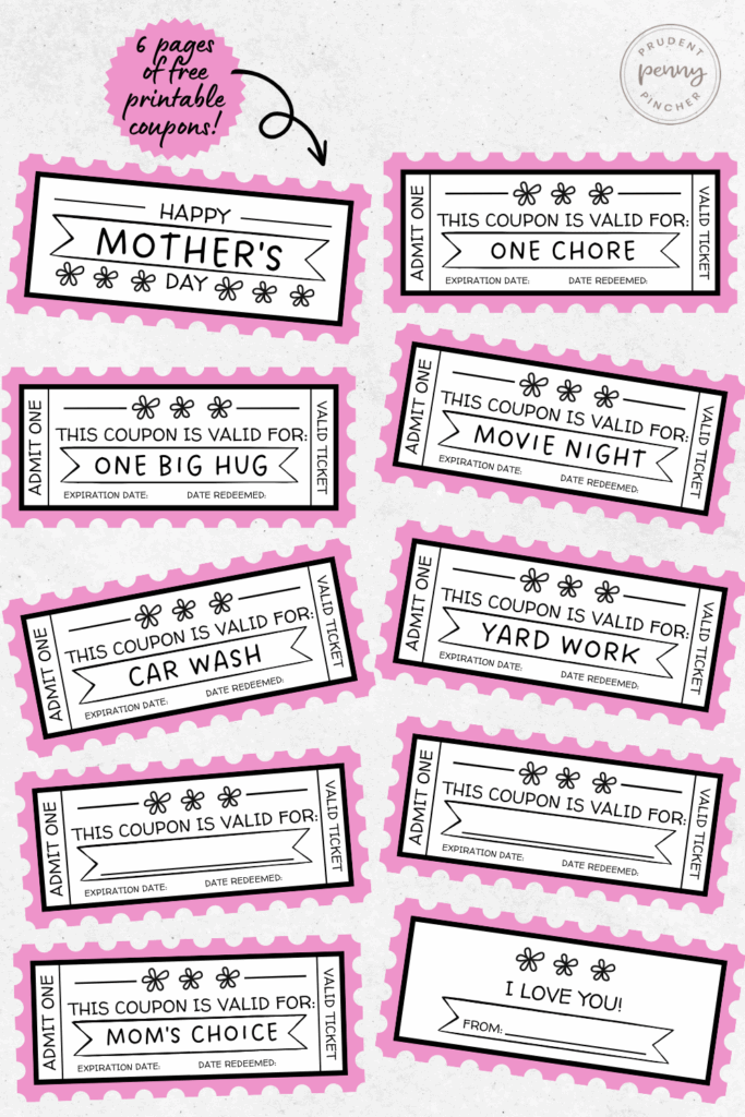 Free Printable Mother S Day Coupon Book Mother S Day Coupons Mom Coupon Book Coupon Book Diy