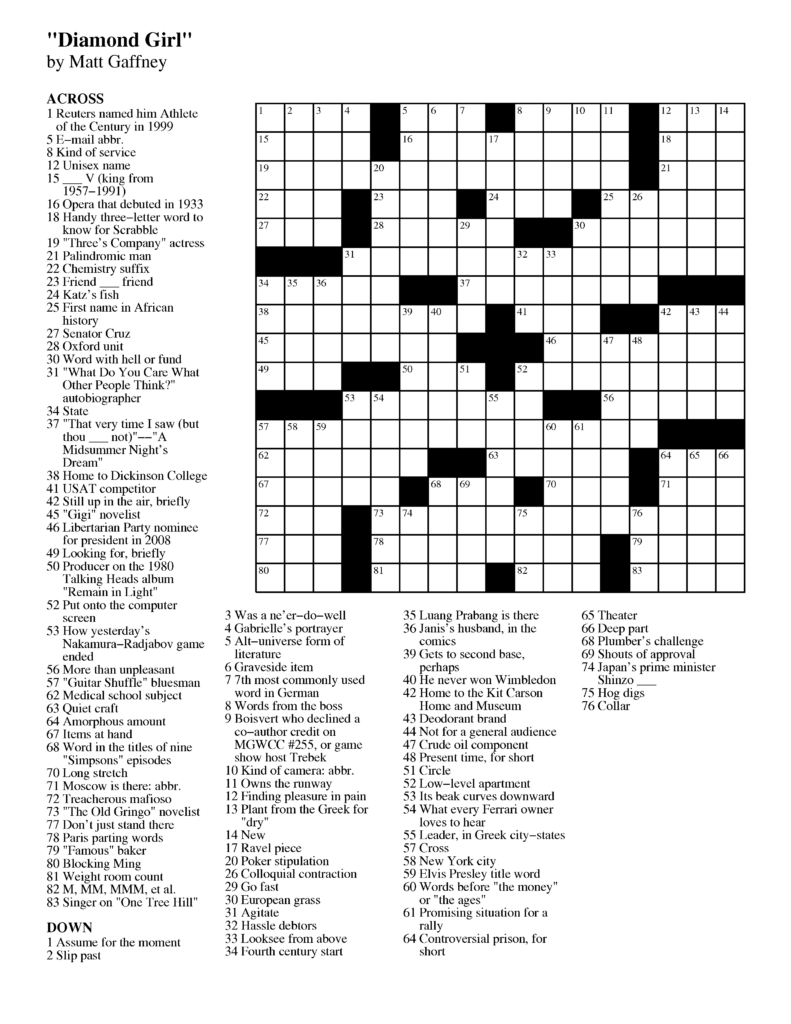 Free Printable Online Crossword Puzzles Customize And Print