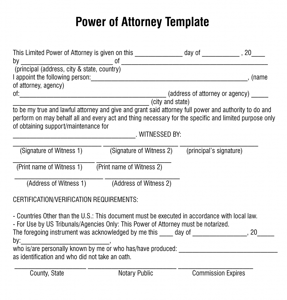 Free Printable Power Of Attorney Forms Word Or PDF Templates Printable Free Free Printables
