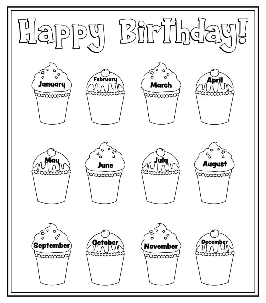 Free Printable Printable Cupcakes For Bulletin Boards Write Each Student S Name And Birth Date