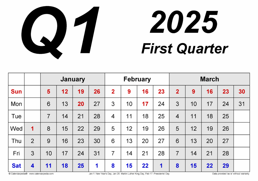 Free Printable Quarterly 2025 Calendar Sierra Flint