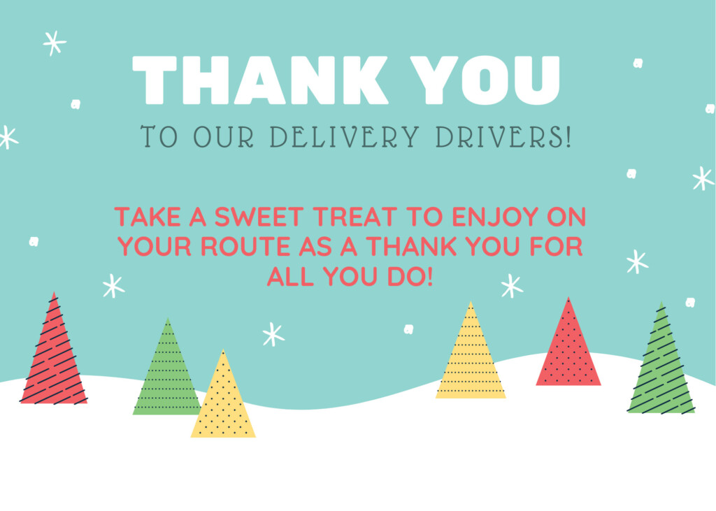 Free Printable S Thank You Signs For Delivery Drivers Coco S Caravan
