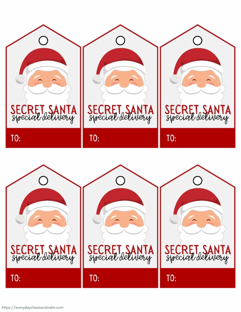 Free Printable Secret Santa Gift Tags Santa Gift Tags Santa Gift Tags Printable Christmas