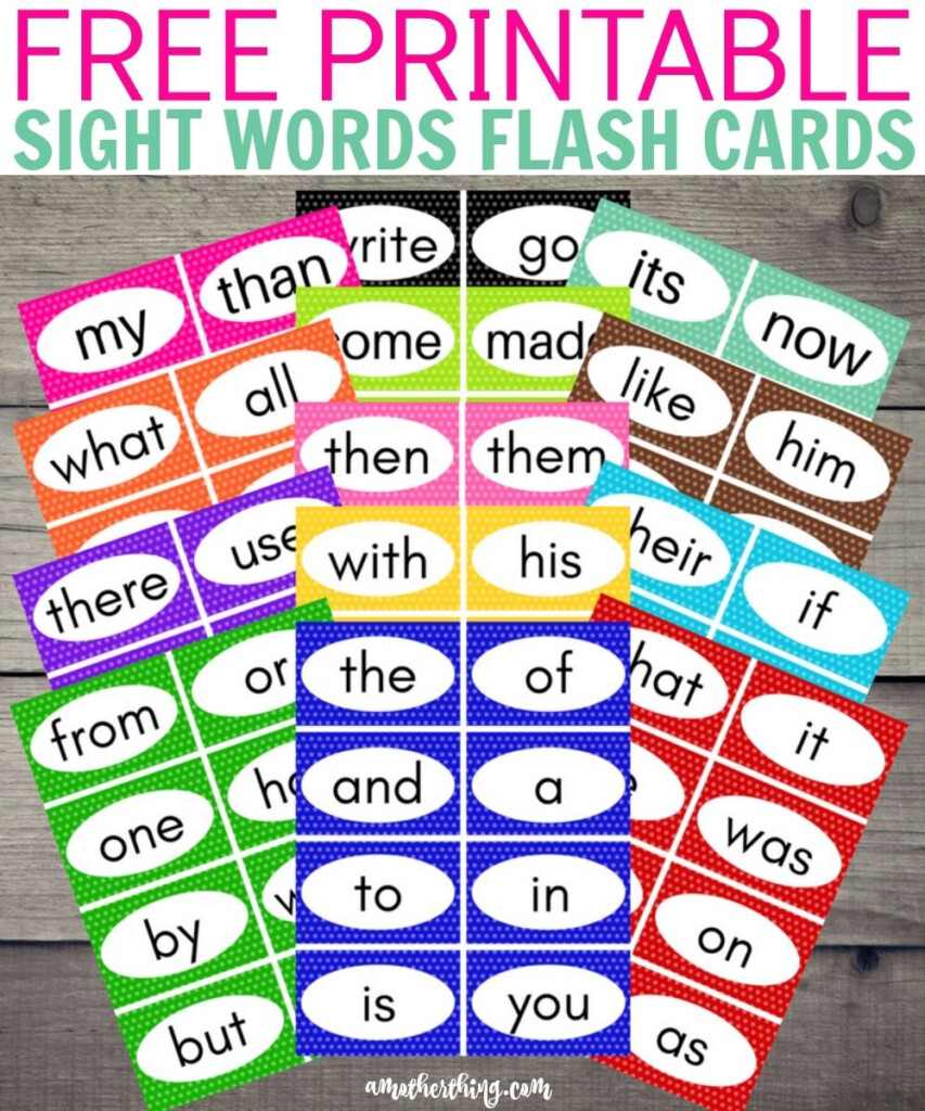Free Printable Sight Words Flash Cards Perfect For Preschool Preschool Sight Words Teaching