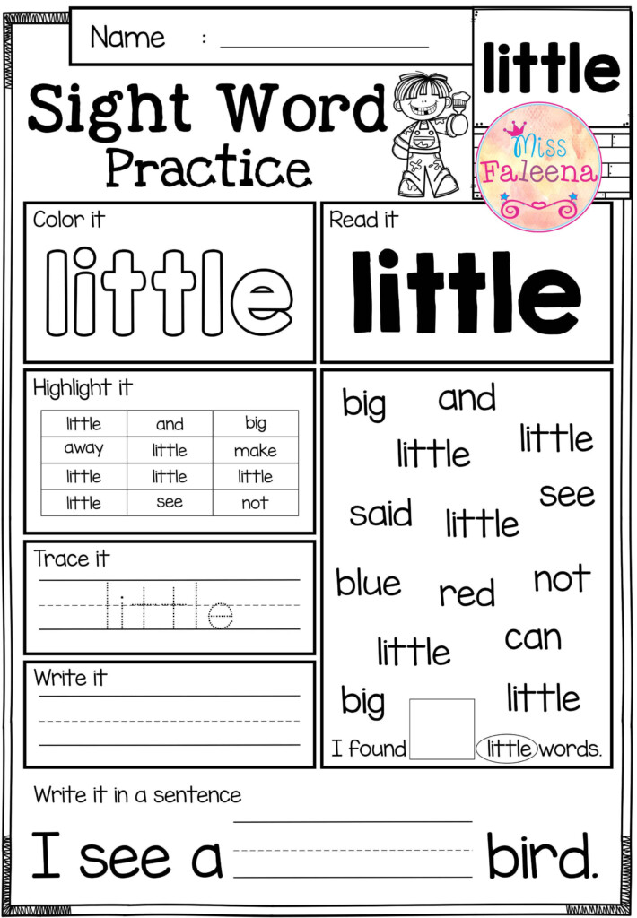 Free Printable Sight Words For Kindergarten Worksheets Printable Word Searches