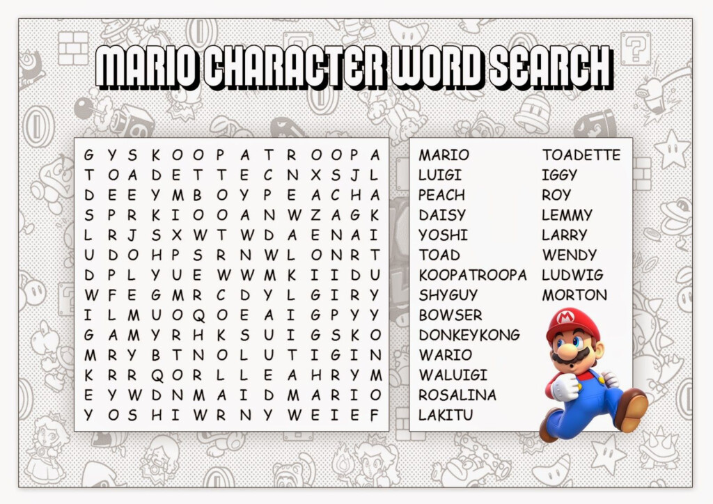 Free Printable Super Mario Activity Sheets
