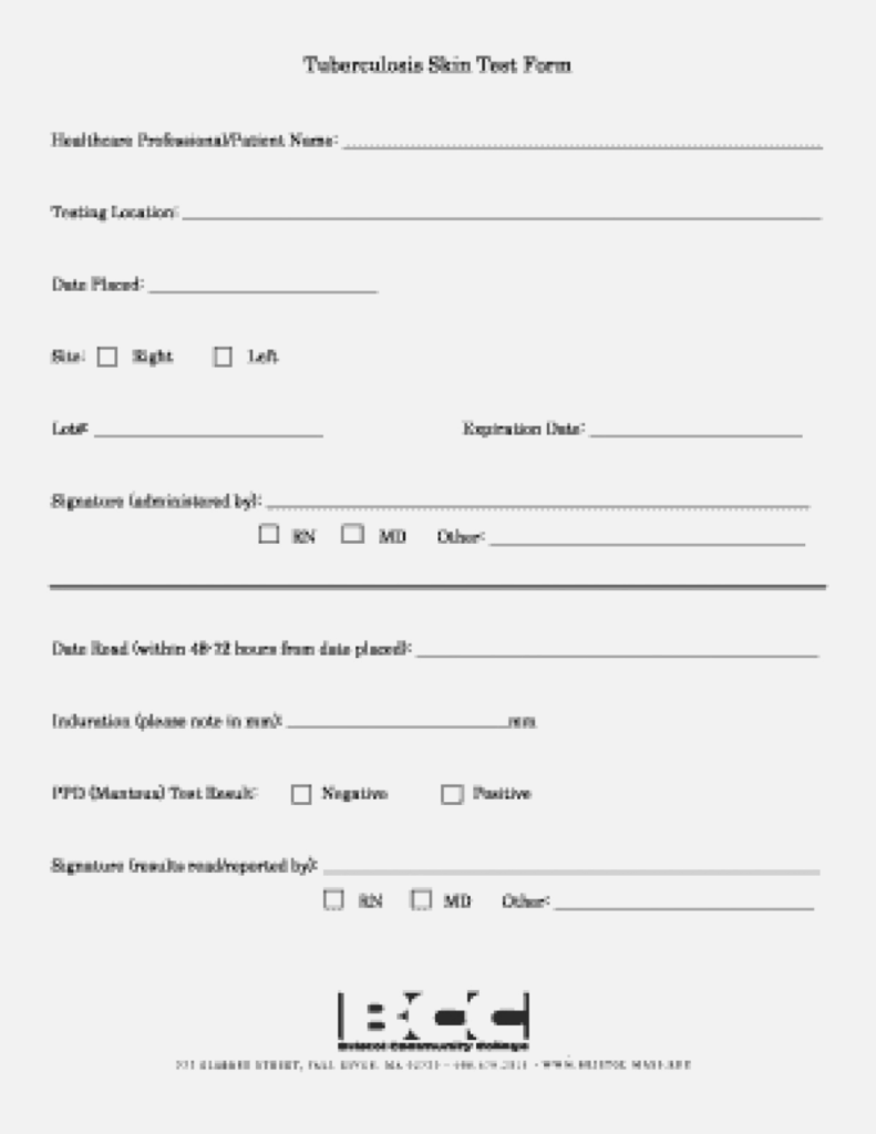 Free Printable Tb Test Form Free Printable