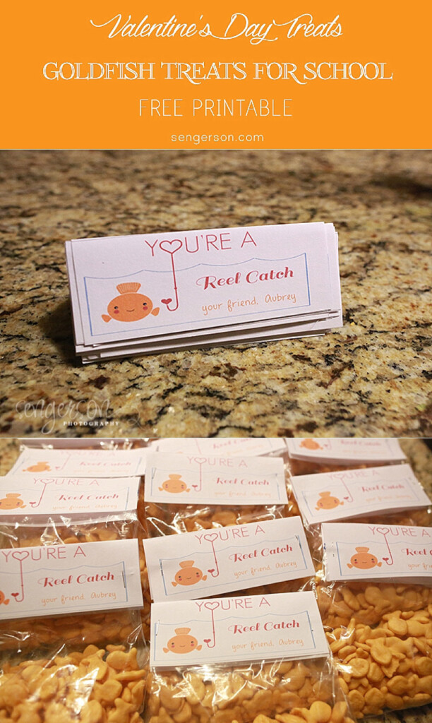 Free Printable Valentine Goldfish Labels