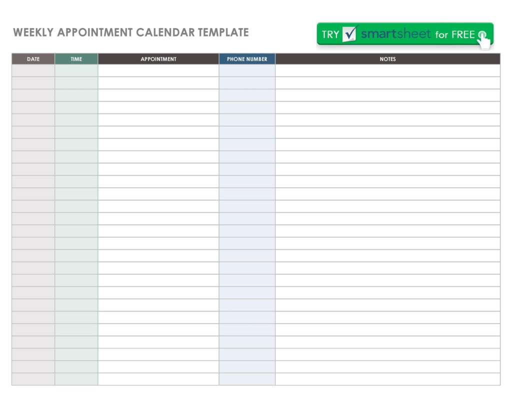 Free Printable Weekly Appointment Sheets Customize And Print